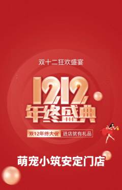 宠物店抢购自选套组抢购双12活动配图海报