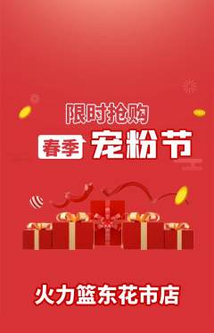 篮球馆抢购多单品抢购宠粉节活动配图海报