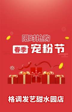 美发抢购多单品抢购宠粉节活动配图海报