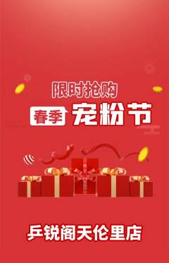 乒乓球馆抢购多单品抢购宠粉节活动配图海报