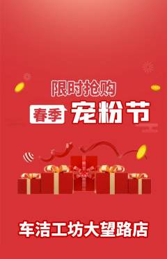 洗车抢购单品抢购宠粉节活动配图海报