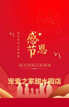 宠物店抢购自选套组抢购感恩节活动配图海报