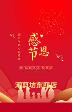 美发抢购单品抢购感恩节活动配图海报