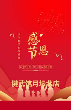 跆拳道抢购套组抢购感恩节活动配图海报