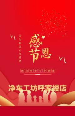 洗车抢购自选套组抢购感恩节活动配图海报