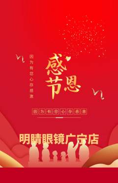 眼镜店抢购多单品抢购感恩节活动配图海报