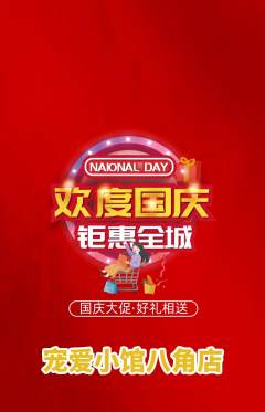 宠物店抢购套组抢购国庆节活动配图海报