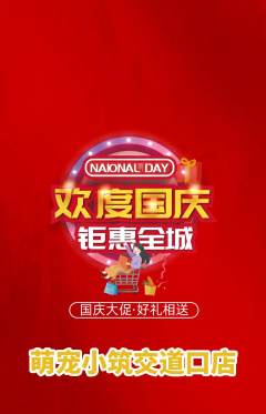 宠物店抢购自选套组抢购国庆节活动配图海报