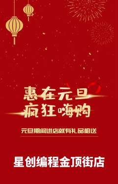 少儿编程抢购单品抢购元旦活动配图海报