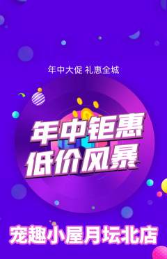 宠物店抢购自选套组抢购年中大促活动配图海报
