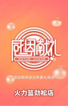 篮球馆抢购满血版感恩节活动配图海报