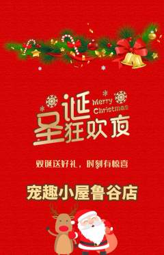 宠物店抢购套组抢购圣诞节活动配图海报