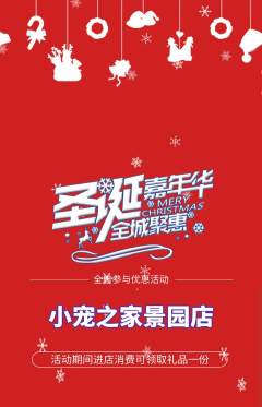 宠物店抢购单品抢购圣诞节活动配图海报
