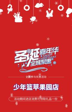 篮球馆抢购自选套组抢购圣诞节活动配图海报