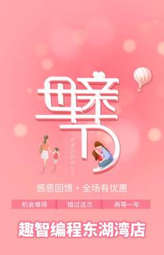 少儿编程抢购套组抢购母亲节活动配图海报
