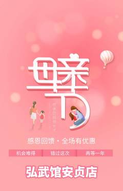 跆拳道抢购单品抢购母亲节活动配图海报