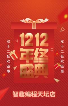少儿编程抢购套组抢购双12活动配图海报