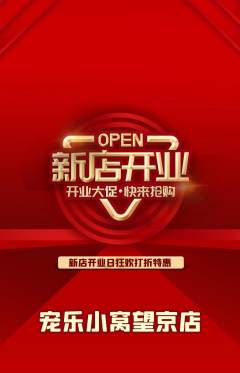 宠物店抢购单品抢购新店开业活动配图海报