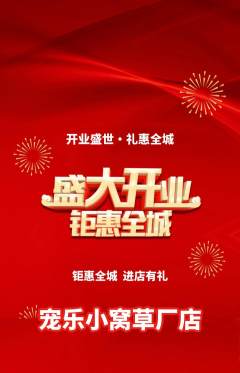 宠物店抢购满血版新店开业活动配图海报