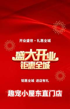宠物店抢购套组抢购新店开业活动配图海报