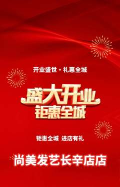 美发抢购满血版新店开业活动配图海报