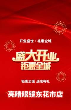 眼镜店抢购单品抢购新店开业活动配图海报