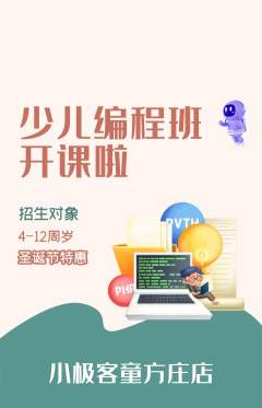 少儿编程抢购单品抢购圣诞节活动配图海报