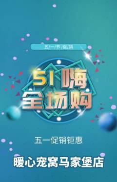 宠物店抢购满血版劳动节活动配图海报