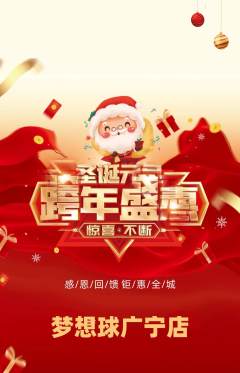 篮球馆抢购单品抢购圣诞节活动配图海报