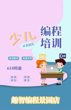 少儿编程抢购单品抢购618活动配图海报
