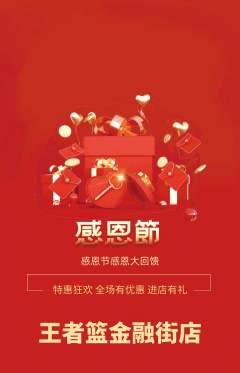 篮球馆抢购自选套组抢购感恩节活动配图海报