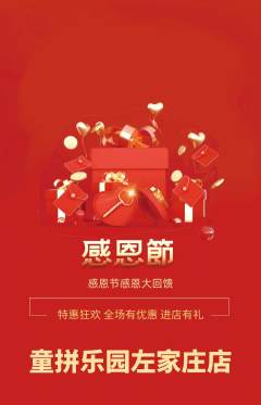 少儿乐高抢购多单品抢购感恩节活动配图海报