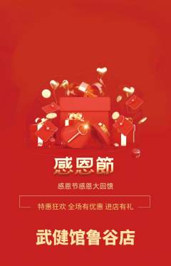跆拳道抢购自选套组抢购感恩节活动配图海报