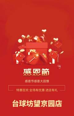 台球馆抢购单品抢购感恩节活动配图海报