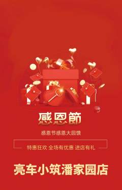 洗车抢购单品抢购感恩节活动配图海报