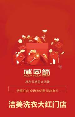 洗衣洗鞋抢购多单品抢购感恩节活动配图海报