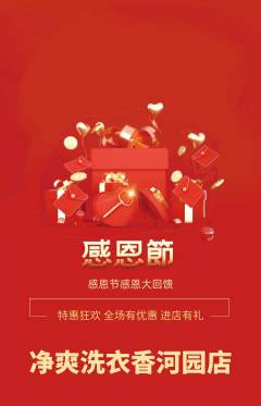洗衣洗鞋抢购单品抢购感恩节活动配图海报