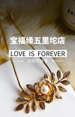 珠宝黄金抢购套组抢购宠粉节活动配图海报