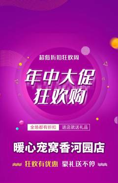 宠物店抢购自选套组抢购年中大促活动配图海报