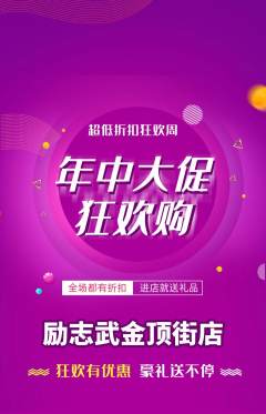 跆拳道抢购满血版年中大促活动配图海报