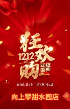 攀岩抢购多单品抢购双12活动配图海报