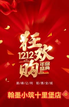 少儿书法抢购多单品抢购双12活动配图海报