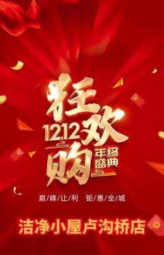 洗衣洗鞋抢购单品抢购双12活动配图海报