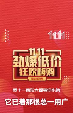 羽毛球馆抢购多单品抢购双11活动配图海报