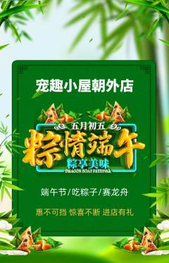 宠物店抢购单品抢购端午节活动配图海报