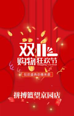篮球馆抢购自选套组抢购双11活动配图海报