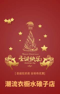 服饰鞋帽抢购满血版圣诞节活动配图海报