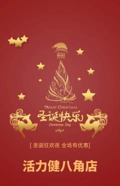 健身馆抢购满血版圣诞节活动配图海报