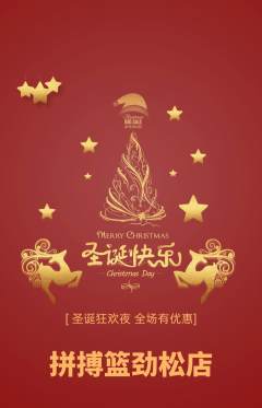 篮球馆抢购自选套组抢购圣诞节活动配图海报