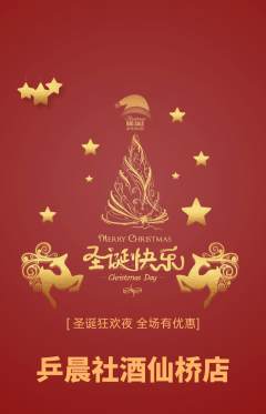 乒乓球馆抢购自选套组抢购圣诞节活动配图海报